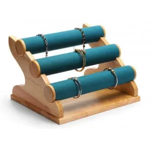 Bracelet Bangle Display Stand Microfiber wood - Bl016