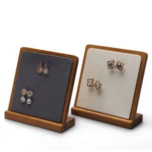 Earring Jewelry Display Stand Grey, Beige Color & MicrofiberWood Material ER014-a Earring Jewelry Display Stand Grey, Beige Color & MicrofiberWood Material ER014-a