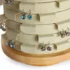 Earring Jewelry Display Stand GreyBeigegreen Color & VelvetWood Material ER017-d
