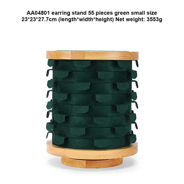 Earring Jewelry Display Stand GreyBeigegreen Color & VelvetWood Material ER017-j