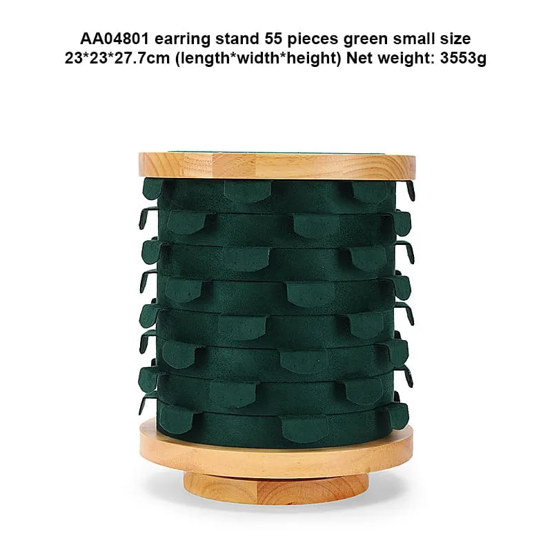 Earring Jewelry Display Stand GreyBeigegreen Color & VelvetWood Material ER017-j