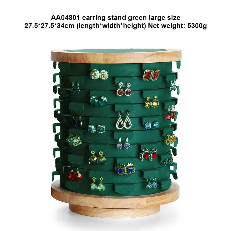 Earring Jewelry Display Stand GreyBeigegreen Color & VelvetWood Material ER017-k
