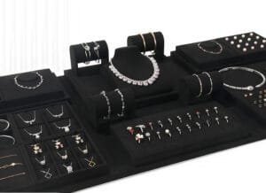 Jewelry Display Stand Set Black Color & Microfiber Material DS135-a