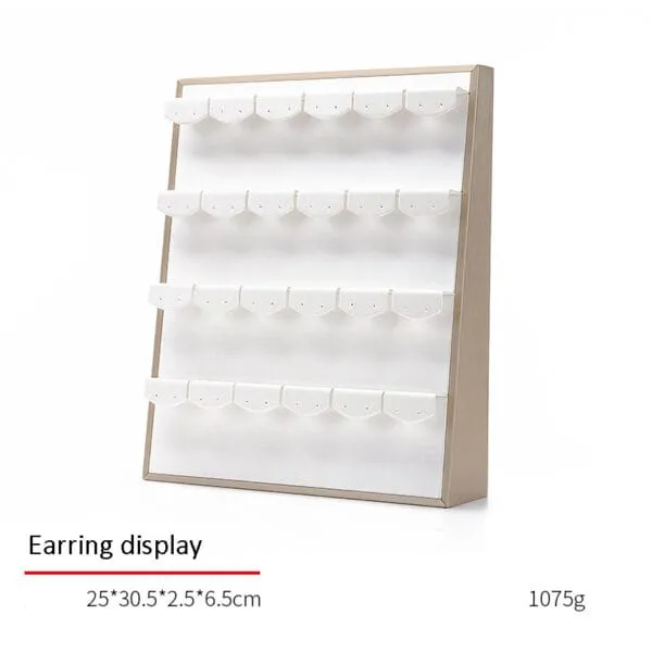 Jewelry Display Stand Set Brown and White Color, Leather Material - DS132-f