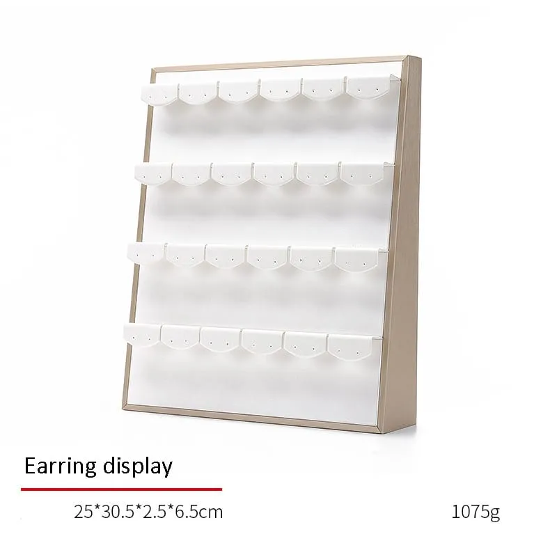 Jewelry Display Stand Set Brown and White Color, Leather Material - DS132-f