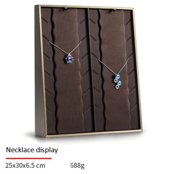 Jewelry Display Stand Set Brown and White Color, Leather Material - DS132-g