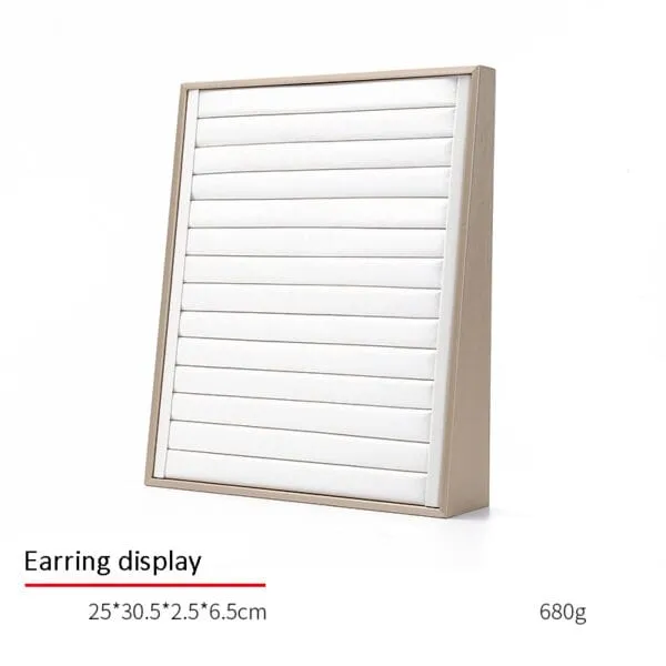 Jewelry Display Stand Set Brown and White Color, Leather Material - DS132-h