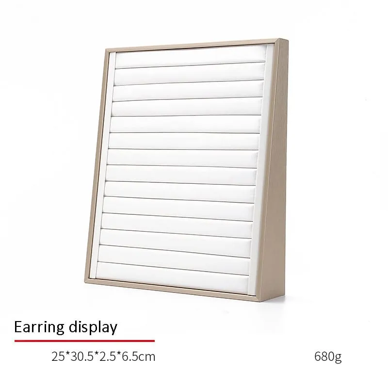 Jewelry Display Stand Set Brown and White Color, Leather Material - DS132-h