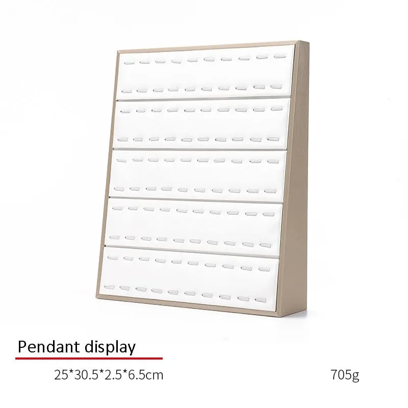 Jewelry Display Stand Set Brown and White Color, Leather Material - DS132-j