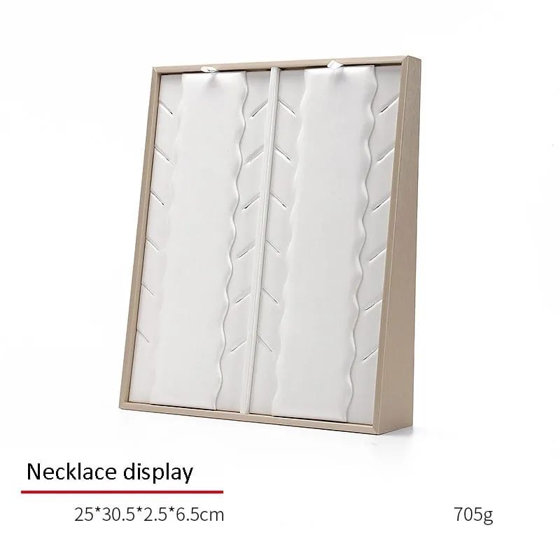 Jewelry Display Stand Set Brown and White Color, Leather Material - DS132-k