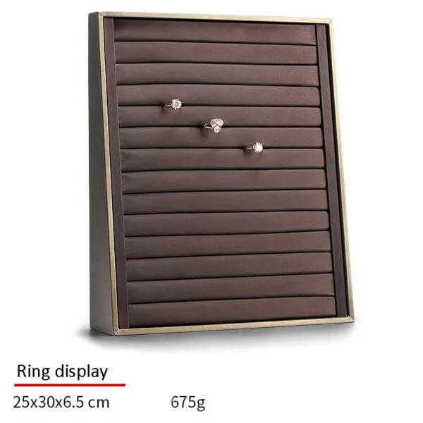 Jewelry Display Stand Set Brown and White Color, Leather Material - DS132-l