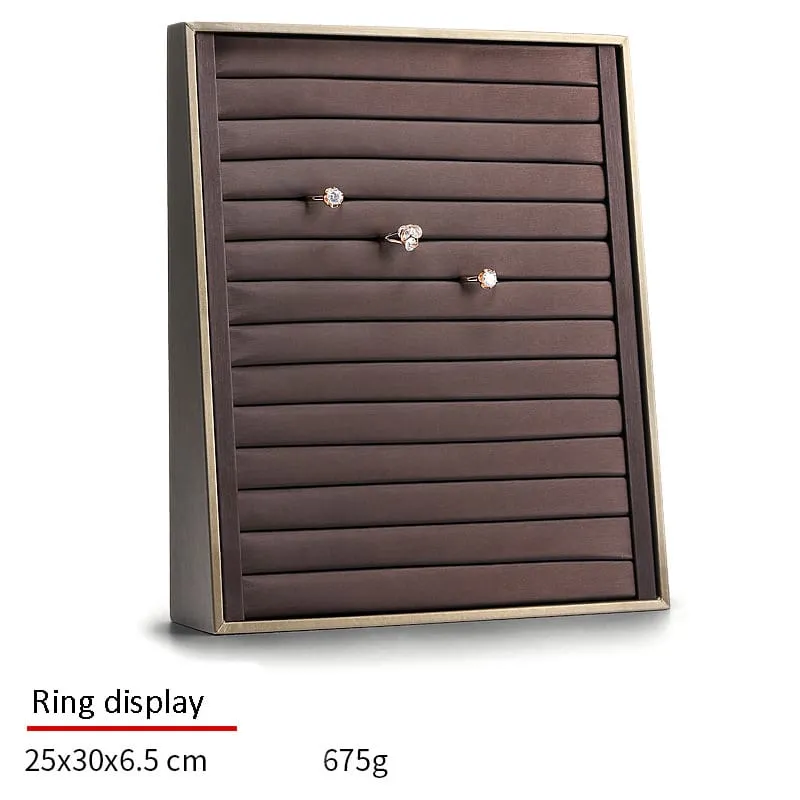 Jewelry Display Stand Set Brown and White Color, Leather Material - DS132-l