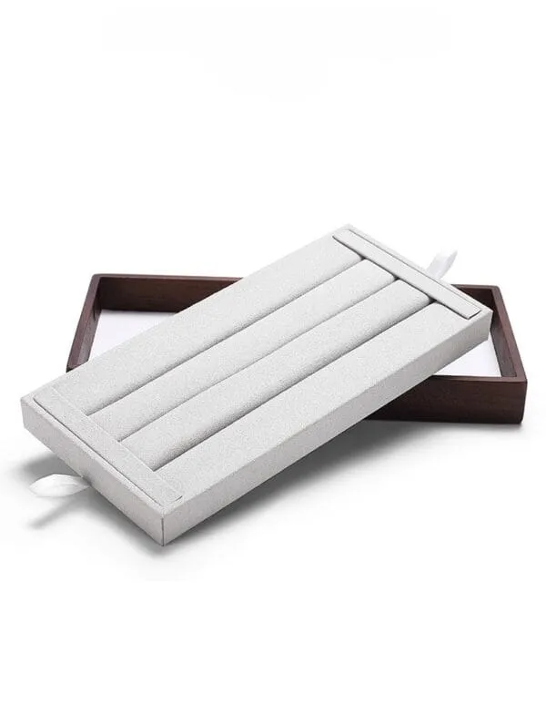 Jewelry Display Stand Set Grey Color & MicrofiberWood Material DS136-f