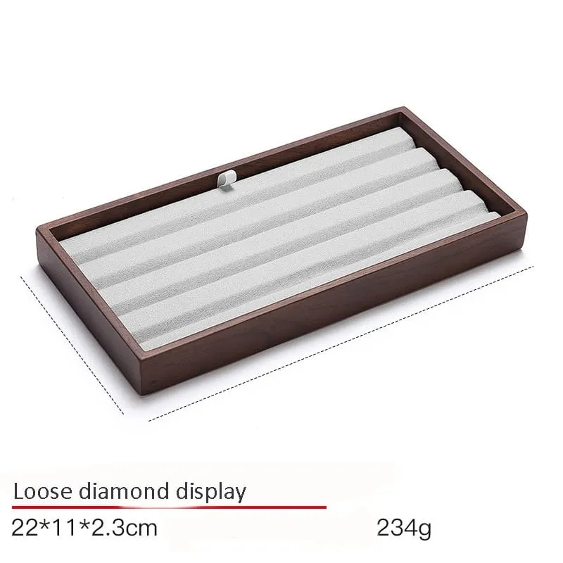 Jewelry Display Stand Set Grey Color & MicrofiberWood Material DS136-i