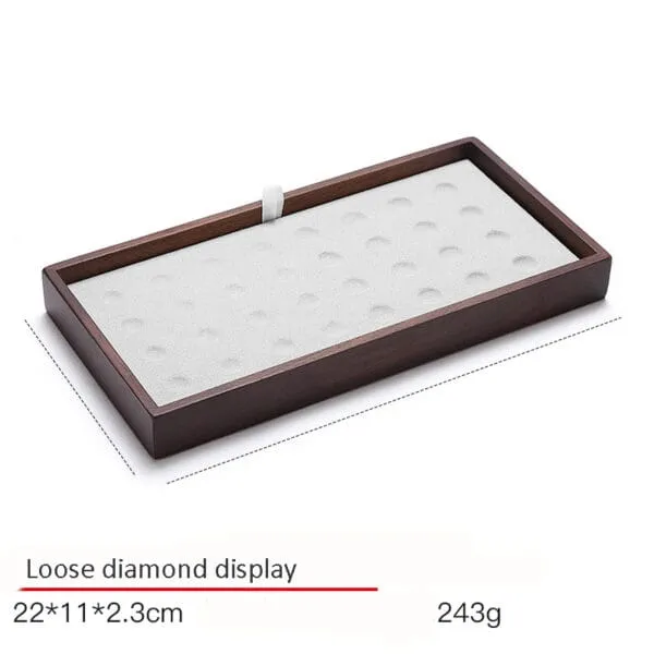 Jewelry Display Stand Set Grey Color & MicrofiberWood Material DS136-k