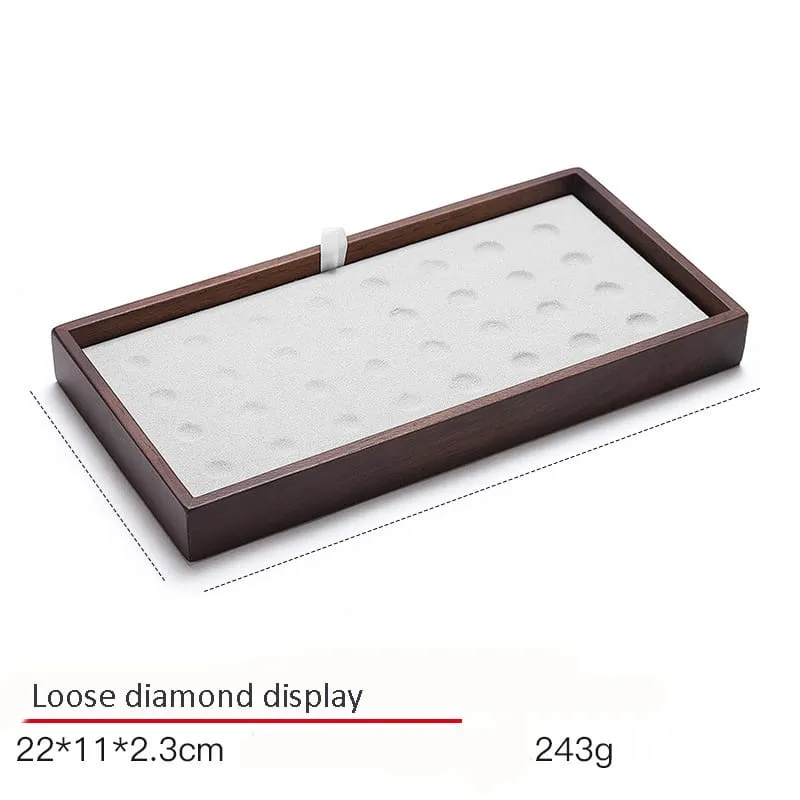 Jewelry Display Stand Set Grey Color & MicrofiberWood Material DS136-k