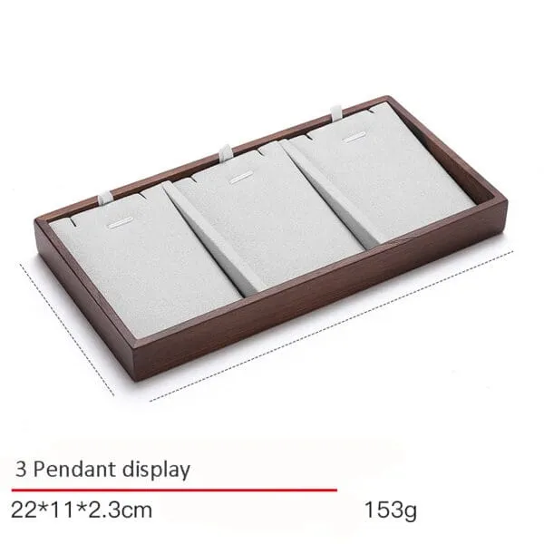 Jewelry Display Stand Set Grey Color & MicrofiberWood Material DS136-l