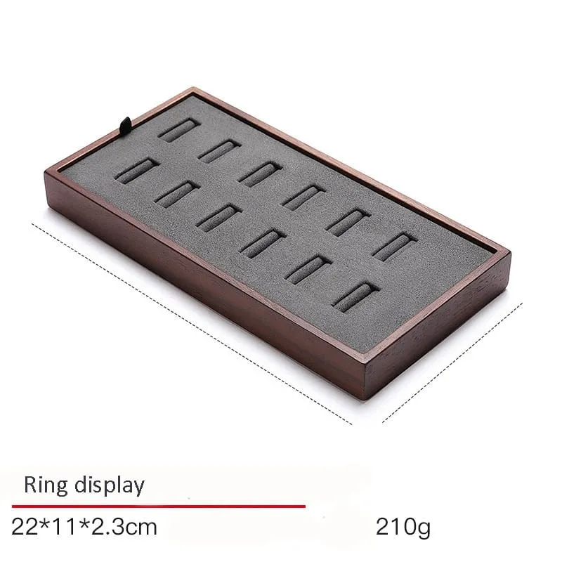 Jewelry Display Stand Set Grey Color & MicrofiberWood Material DS136-p