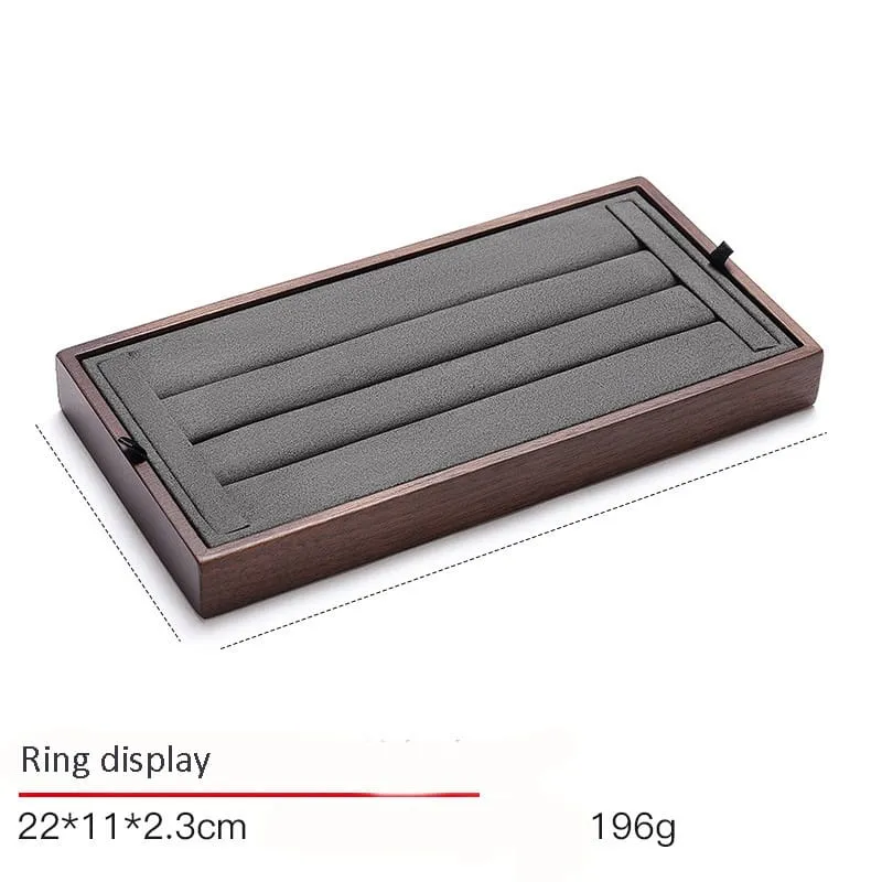 Jewelry Display Stand Set Grey Color & MicrofiberWood Material DS136-r
