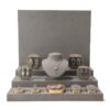 Jewelry Display Stand Set Grey Microfiber Metal DS134-b