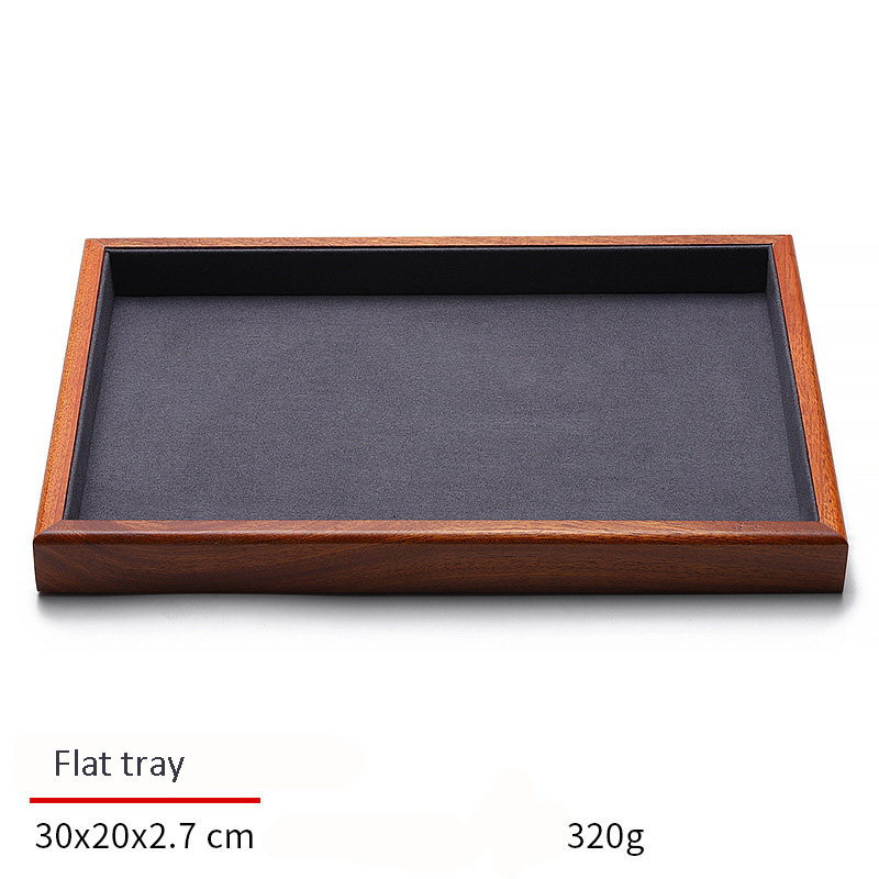 Jewelry Display Tray Multifunction, Pendant, Ring, Earring, Bangle, Chain, Stone, Flat Tray & Microfiber, Wood TR027-c