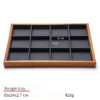 Jewelry Display Tray Multifunction, Pendant, Ring, Earring, Bangle, Chain, Stone, Flat Tray & Microfiber, Wood TR027-d