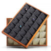 Jewelry Display Tray Multifunction, Pendant, Ring, Earring, Bangle, Chain, Stone, Flat Tray & Microfiber, Wood TR027-f