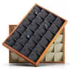 Jewelry Display Tray Multifunction, Pendant, Ring, Earring, Bangle, Chain, Stone, Flat Tray & Microfiber, Wood TR027-f