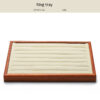 Jewelry Display Tray Multifunction, Pendant, Ring, Earring, Bangle, Chain, Stone, Flat Tray & Microfiber, Wood TR027-m