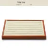 Jewelry Display Tray Multifunction, Pendant, Ring, Earring, Bangle, Chain, Stone, Flat Tray & Microfiber, Wood TR027-m