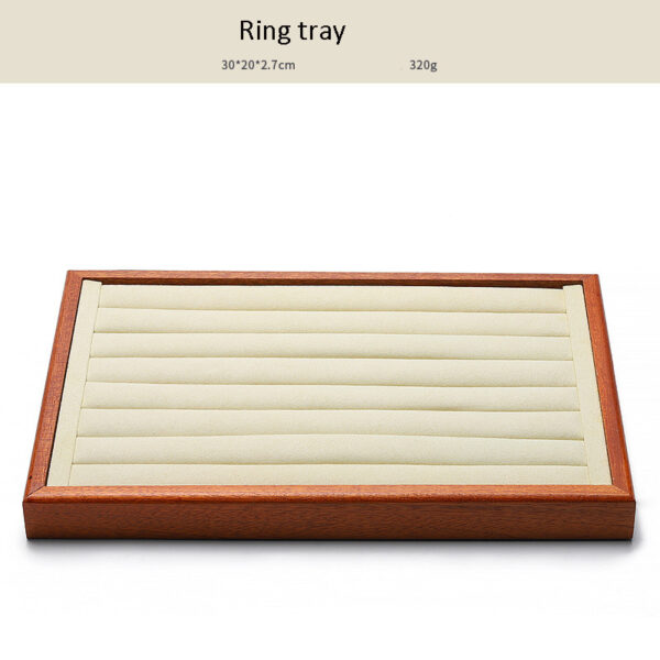 Jewelry Display Tray Multifunction, Pendant, Ring, Earring, Bangle, Chain, Stone, Flat Tray & Microfiber, Wood TR027-m