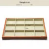 Jewelry Display Tray Multifunction, Pendant, Ring, Earring, Bangle, Chain, Stone, Flat Tray & Microfiber, Wood TR027-n