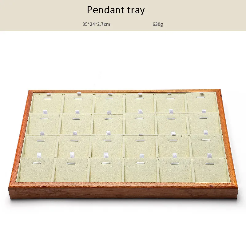 Jewelry Display Tray Multifunction, Pendant, Ring, Earring, Bangle, Chain, Stone, Flat Tray & Microfiber, Wood TR027-o
