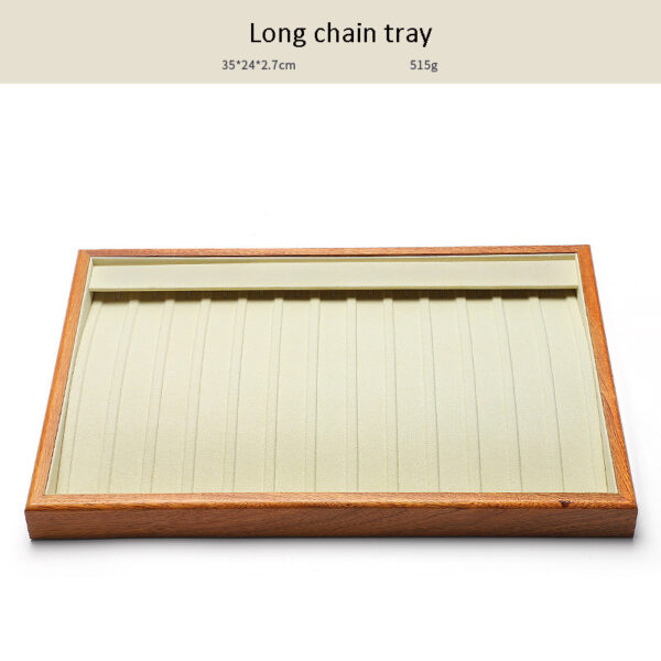 Jewelry Display Tray Multifunction, Pendant, Ring, Earring, Bangle, Chain, Stone, Flat Tray & Microfiber, Wood TR027-u