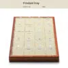 Jewelry Display Tray Multifunction, Pendant, Ring, Earring, Bangle, Chain, Stone, Flat Tray & Microfiber, Wood TR027-v