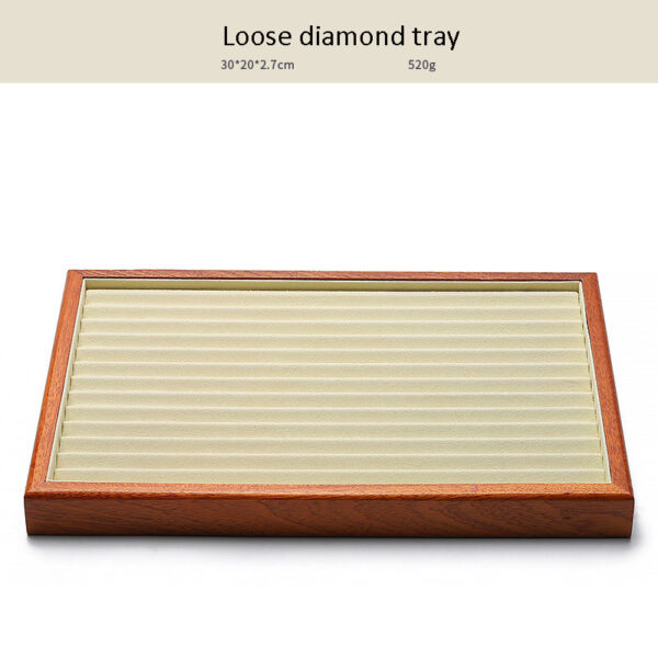 Jewelry Display Tray Multifunction, Pendant, Ring, Earring, Bangle, Chain, Stone, Flat Tray & Microfiber, Wood TR027-w