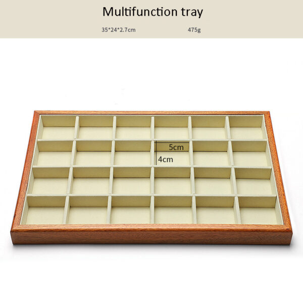 Jewelry Display Tray Multifunction, Pendant, Ring, Earring, Bangle, Chain, Stone, Flat Tray & Microfiber, Wood TR027-x