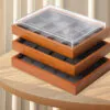 Jewelry Display Tray Multifunction Pendant, Ring, Earring Tray & Microfiber, Wood With Dust Cover TR026-b