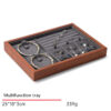 Jewelry Display Tray Multifunction Pendant, Ring, Earring Tray & Microfiber, Wood With Dust Cover TR026-c