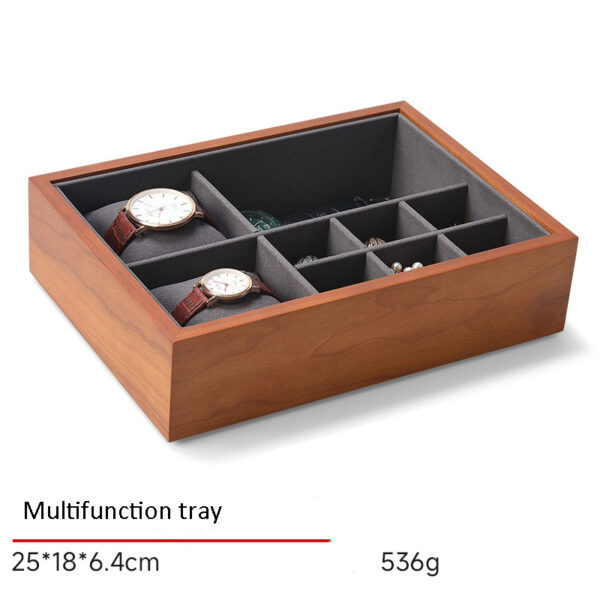 Jewelry Display Tray Multifunction Pendant, Ring, Earring Tray & Microfiber, Wood With Dust Cover TR026-d