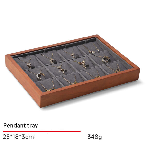 Jewelry Display Tray Multifunction Pendant, Ring, Earring Tray & Microfiber, Wood With Dust Cover TR026-g