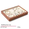 Jewelry Display Tray Multifunction Pendant, Ring, Earring Tray & Microfiber, Wood With Dust Cover TR026-h