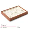 Jewelry Display Tray Multifunction Pendant, Ring, Earring Tray & Microfiber, Wood With Dust Cover TR026-i