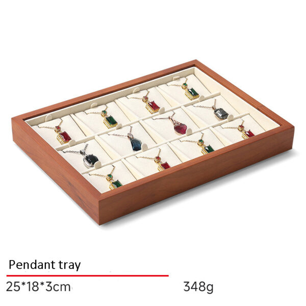 Jewelry Display Tray Multifunction Pendant, Ring, Earring Tray & Microfiber, Wood With Dust Cover TR026-j