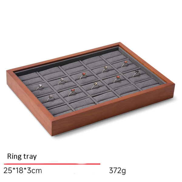 Jewelry Display Tray Multifunction Pendant, Ring, Earring Tray & Microfiber, Wood With Dust Cover TR026-l