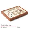 Jewelry Display Tray Multifunction Pendant, Ring, Earring Tray & Microfiber, Wood With Dust Cover TR026-q