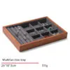 Jewelry Display Tray Multifunction Pendant, Ring, Earring Tray & Microfiber, Wood With Dust Cover TR026-r
