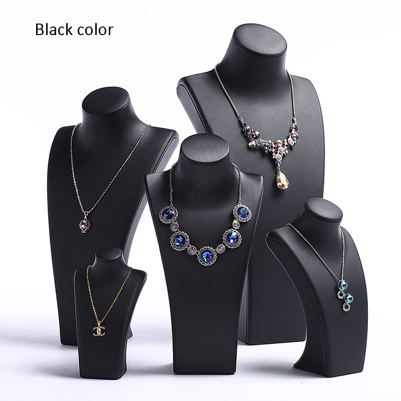 Necklace Jewelry Display Stand Black Color & Leather Material NK035-a