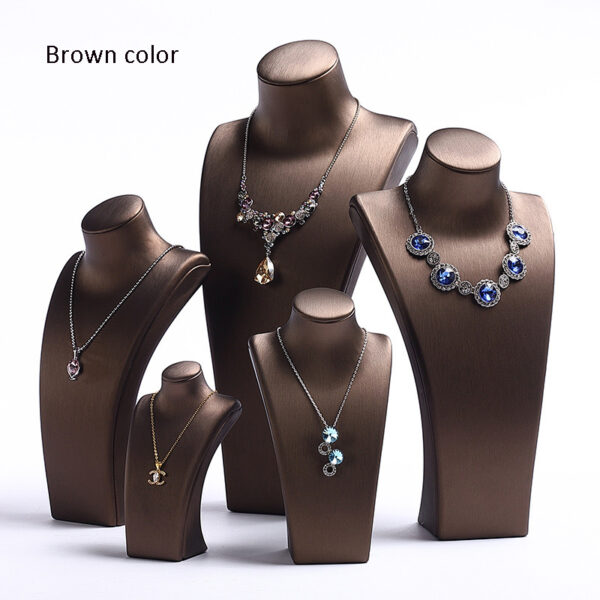 Necklace Jewelry Display Stand Brown Color & Leather Material NK034-a