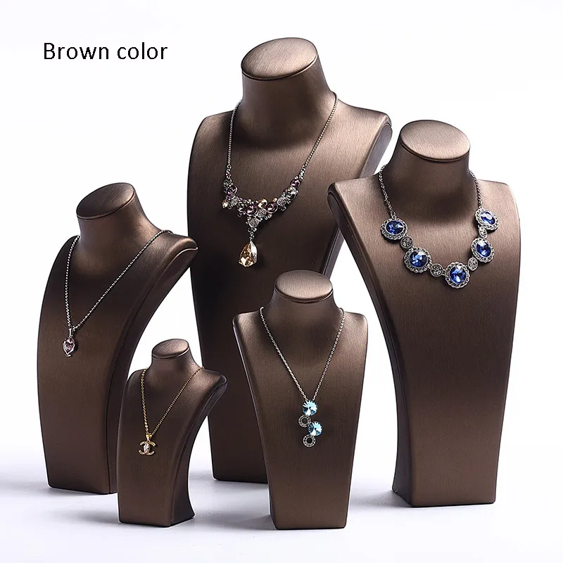Necklace Jewelry Display Stand Brown Color & Leather Material